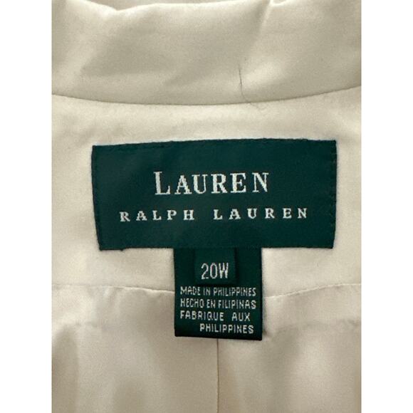 VTG 90s NWT Lauren Ralph Lauren Cream Silk Blend Blazer 20W Designer Classic - Picture 8 of 16